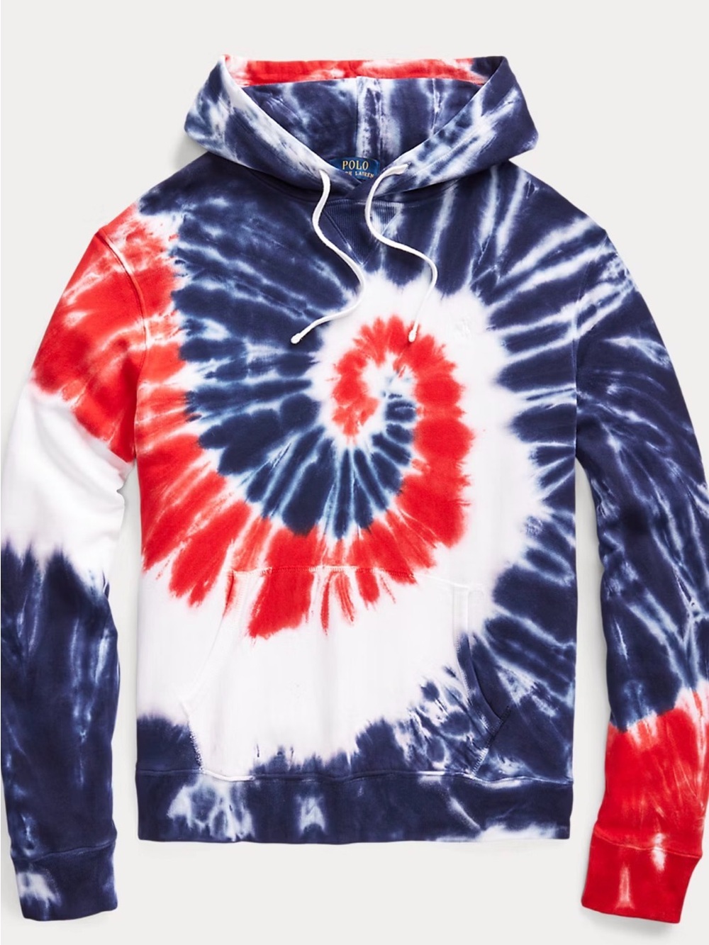 Polo by Ralph Lauren Boys Red, Navy & White Tie-Dye Hoodie size M 10-12